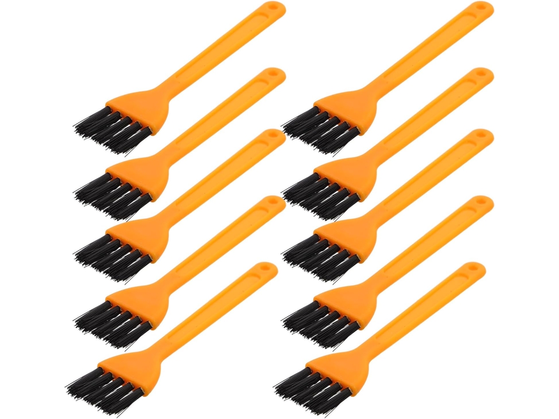 Conjunto de 10 Escovas Limpeza Plástico Amarelo para Aspiradores Robô e Filtros. Fácil Montagem CHABERLU