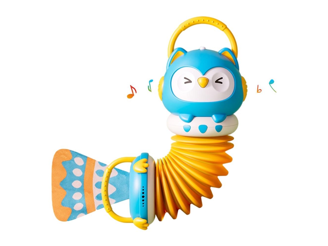 Primerox brinquedo Acordeão Coruja Infantil Iluminação Musical Iniciação Educativa Pré escolar