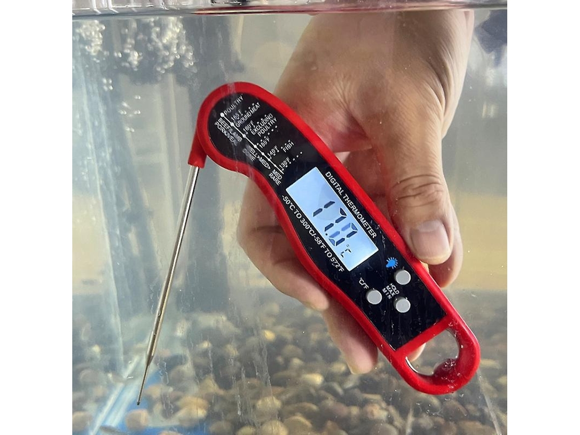 Termómetro Digital De Carne Lurelia Com Sonda Dobrável Para Cozinha E Churrasco, Impermeável, Retroiluminado