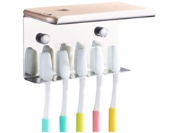 Portavasos De Parede Com Prateleira De Aço Inoxidável 304 Para Escovas De Dentes E Armazenamento Multifuncional