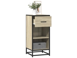 Vidaxl Aparador 35,5x35x76 Cm Deriv. De Madeira/metal Carvalho Sonoma