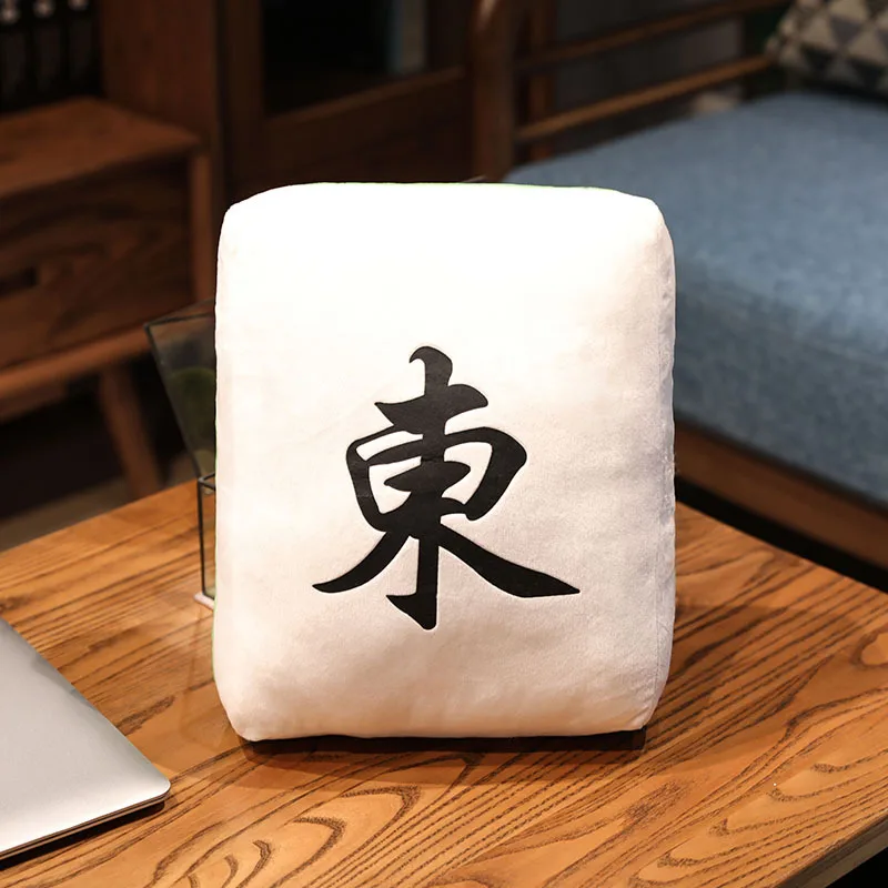 Almofada/travesseiro Criativo de Mahjong, Brinquedo de Pelúcia em Estilo Chinês MDUG (estilo 1 35x25 Cm)