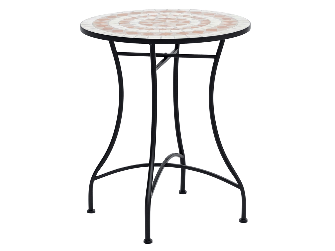 Mesa de jardim de mosaico cerâmico e mesa de café Ø60x71 cm ZENCORE SERVICES azul e branco