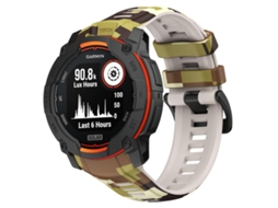 Bracelete Garmin Instinct 3 Amoled / Solar Silicone Estampa Camuflada Marrom XIAOMOYU (45mm)
