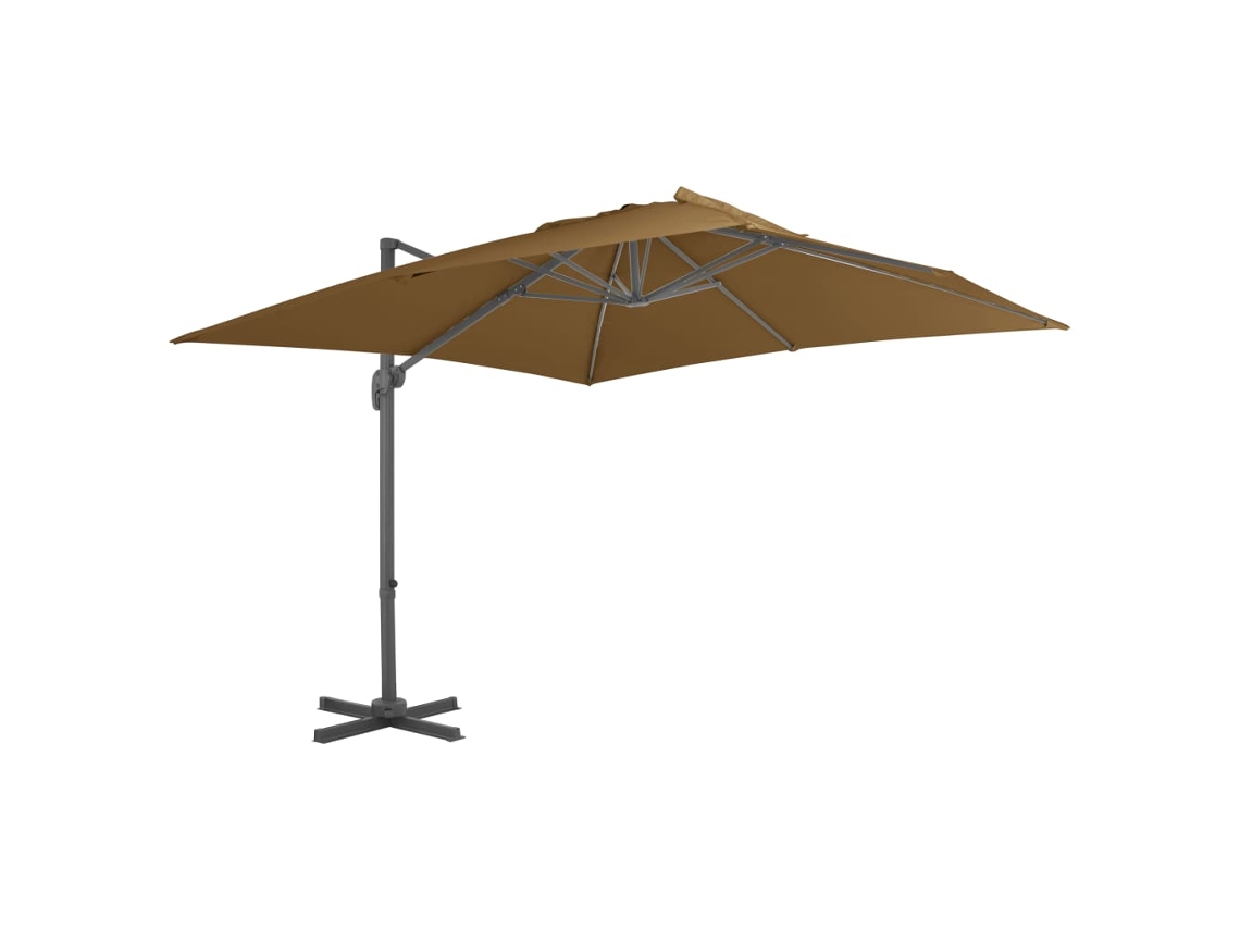 Vidaxl Guarda-sol Cantilever C/ Poste Alumínio Cinzento-acastanhado