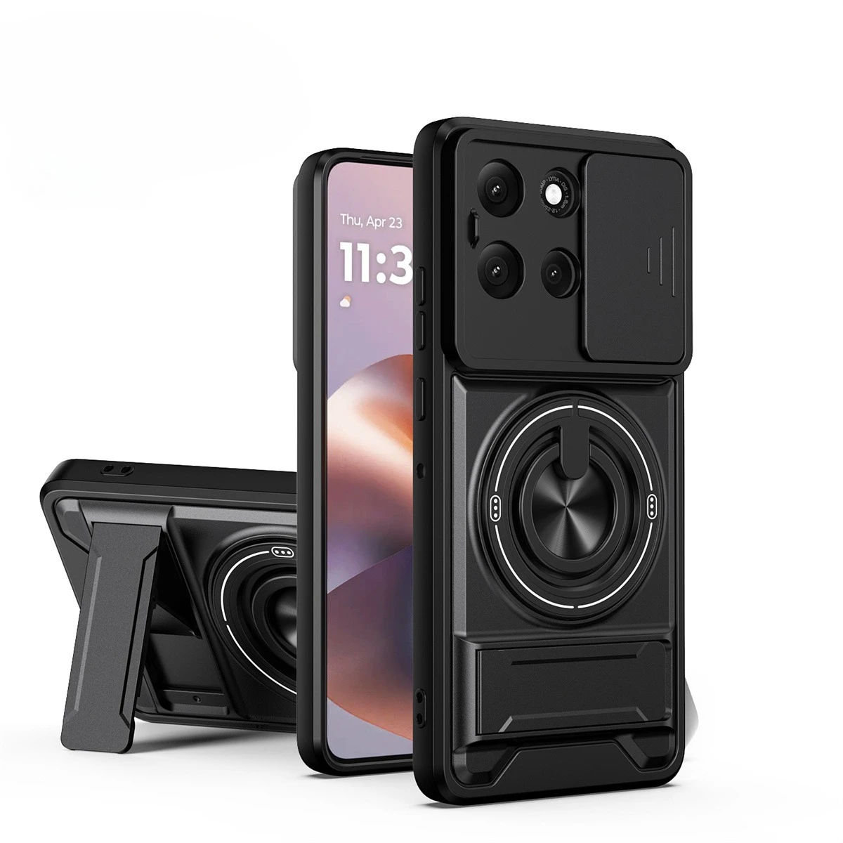 Capa Magnética Deslizante Para Celular (moto G53 5g Preto) Com Proteção Para A Câmera.