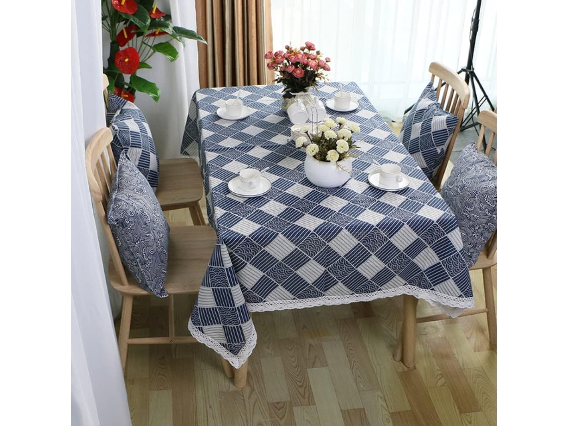Toalha De Mesa Retangular Estilo Japonês, Em Algodão E Linho Com Textura Ondulada, Para Mesa De Centro.