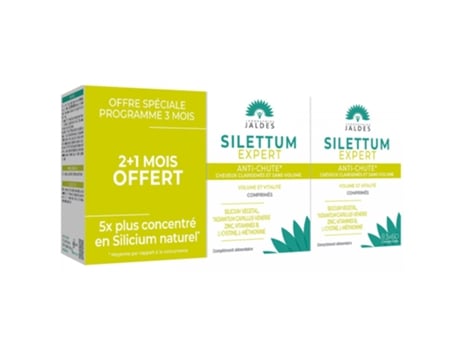 JALDES Silettum Expert Anticaída Envase de 3 X 60 Comprimidos Que Incluye 60 Comprimidos de Regalo