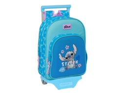 Mochila Escolar com Rodas LILO & STITCH Hawaii (Azul - Poliéster 300D)