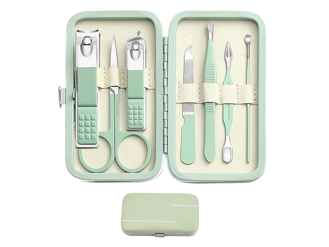 Conjunto de manicure e pedicure para homens e mulheres, cortador de unhas das mãos e dos pés, ferramentas de cuidados pessoais Slowmoose (verde)