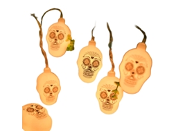 Laxiscreed Série De Luzes De Halloween Com Abóboras, Caveiras E Vassouras, 3m Com 20 Leds E Usb
