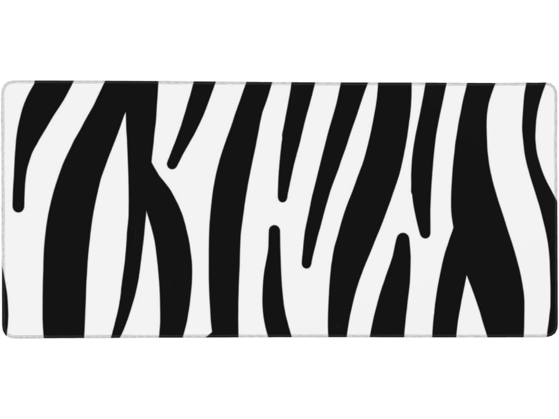 Mousepad para Computador de Grande Formato com Estampa Zebra e Base Borracha Antiderrapante, 40 X 90 Cm