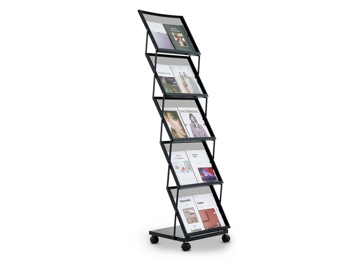 Porta Revistas Vevor Com 5 Níveis E Rodas Para Folhetos, Literatura