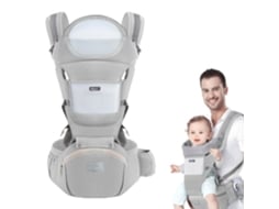 Canguru Para Bebê Ergonômico Com Assento De Quadril Para 0 A 36 Meses, Cinza GERTIZ