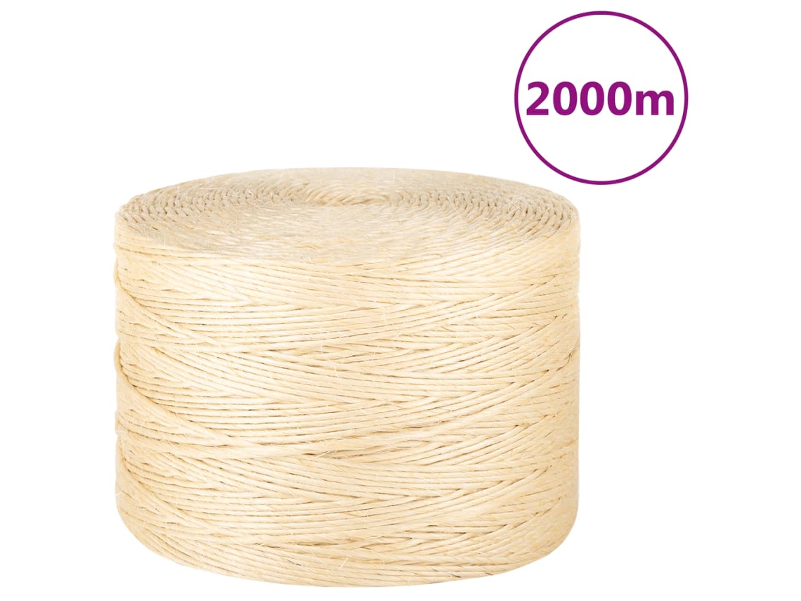 VIDAXL Corda 100% Sisal 3 Mm 2000 M