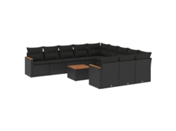 Garden Sofa Set, Garden Sofa Sets Vidaxl Preto Rattan / Vime (n/a)