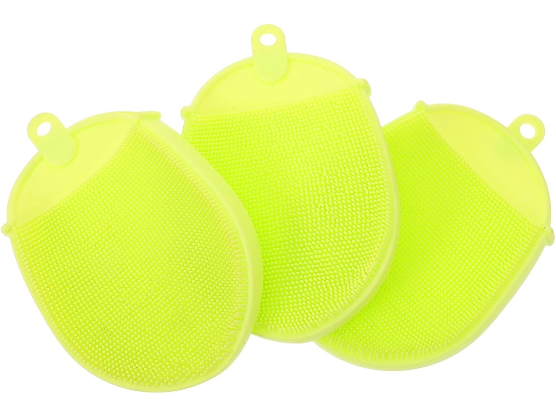 Conjunto De 3 Escovas Banho Silicone Esfoliantes E Massageadoras, Ferramentas De Limpeza Para Corpo, Rosto E Pele