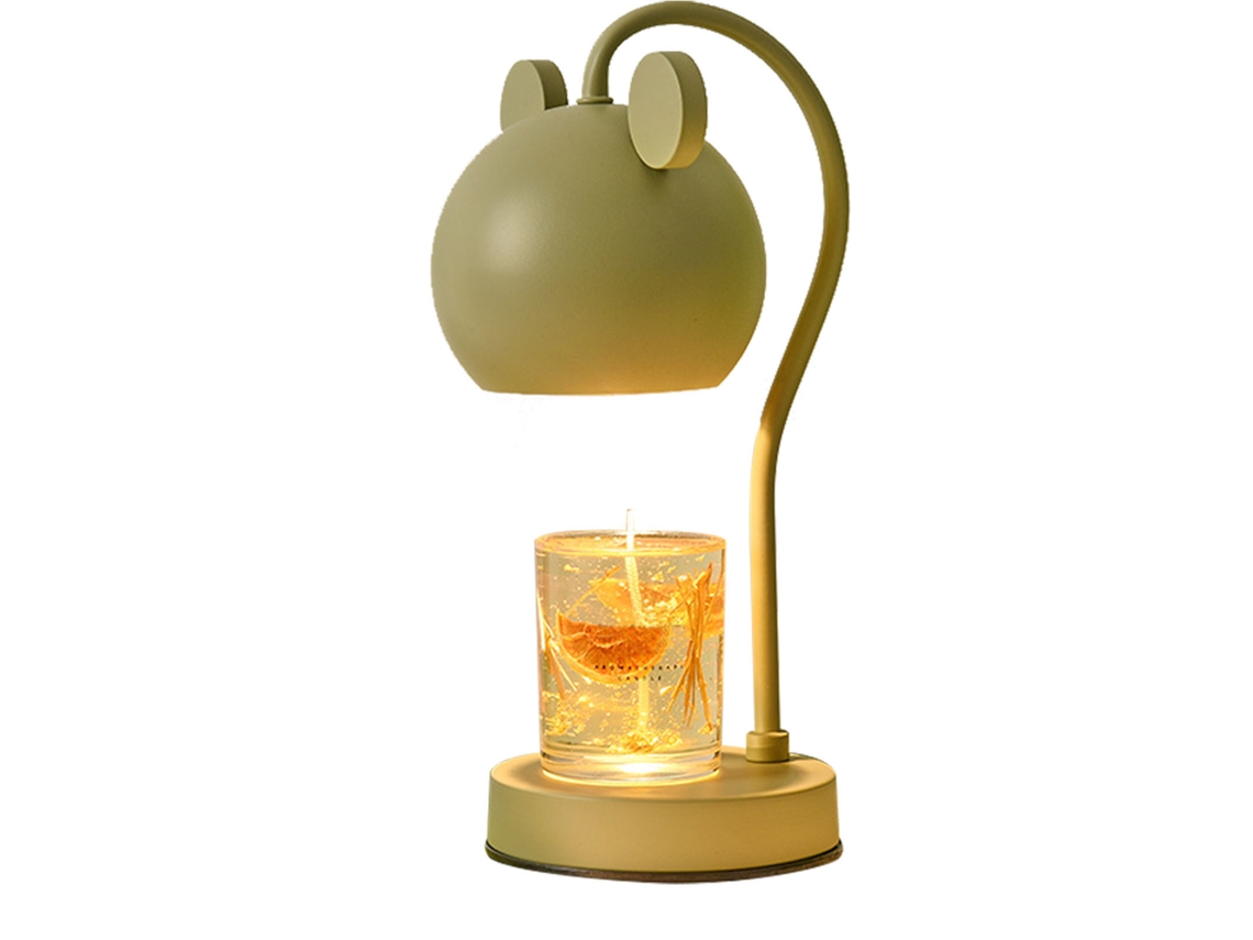 Lâmpada Aquecedora de Velas Perfumada Ajustável Dimmable de Ferro Moderna Cute com Plugue Eu Mocha