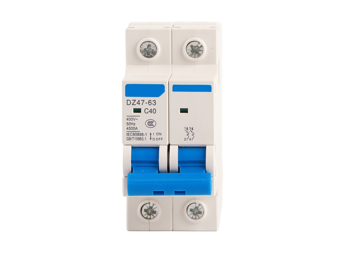 Disjuntor Miniatura 2p Com Proteção Contra Fuga 40a 400vac Dz47-63
