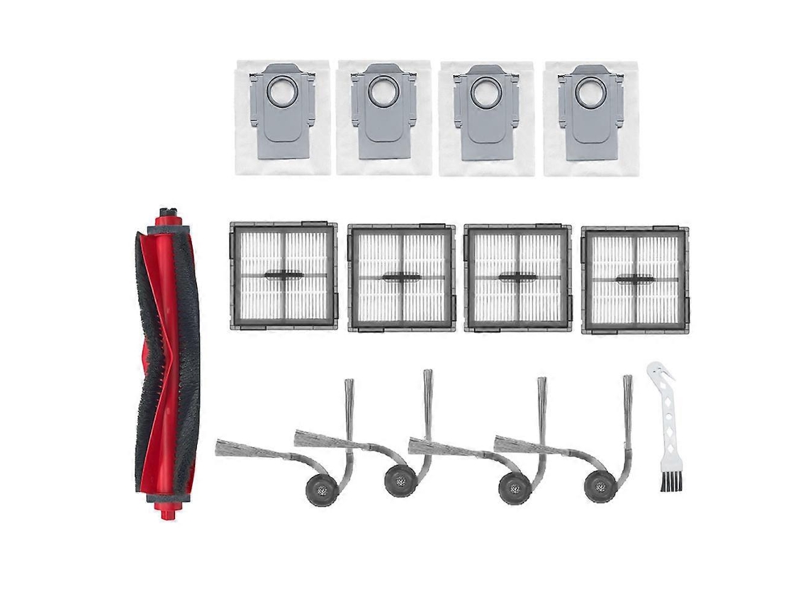 Kit Com 14 Peças Para Robô Aspirador Roborock Q10 Pf / Q10 Pf+: Escova Lateral, Rolo, Filtro Hepa E Saco Para Pó._ozo