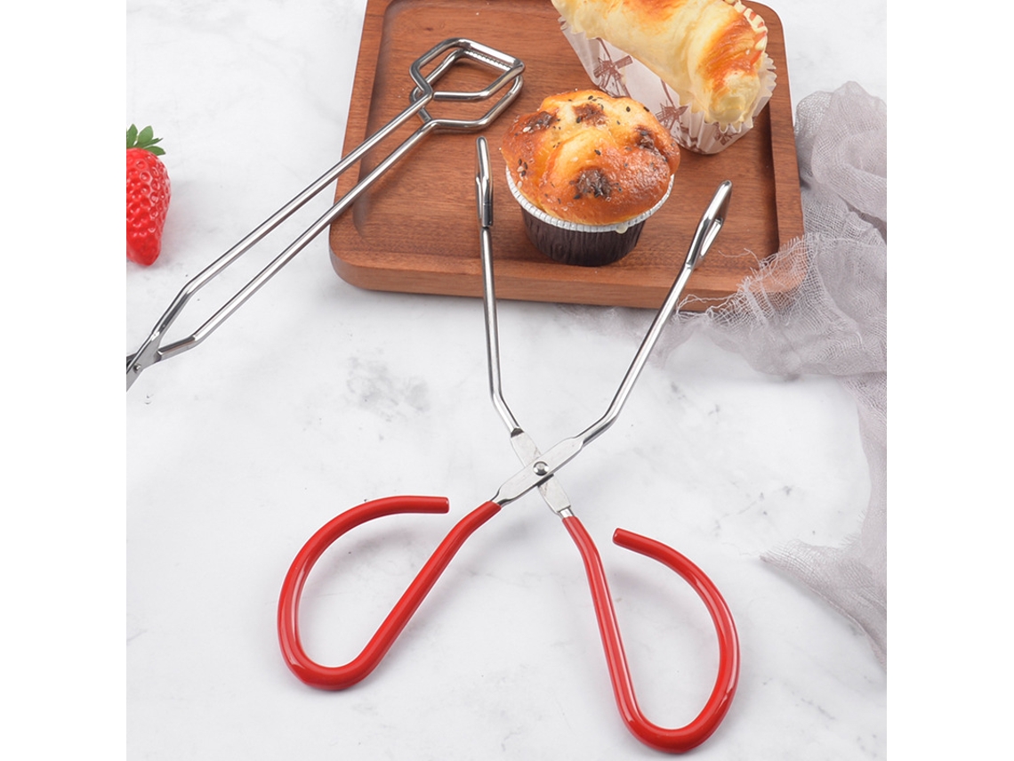 Pinças de aço inoxidável Slowmoose 2 x 11 polegadas para alimentos, pinças anti-escaldantes para grelha