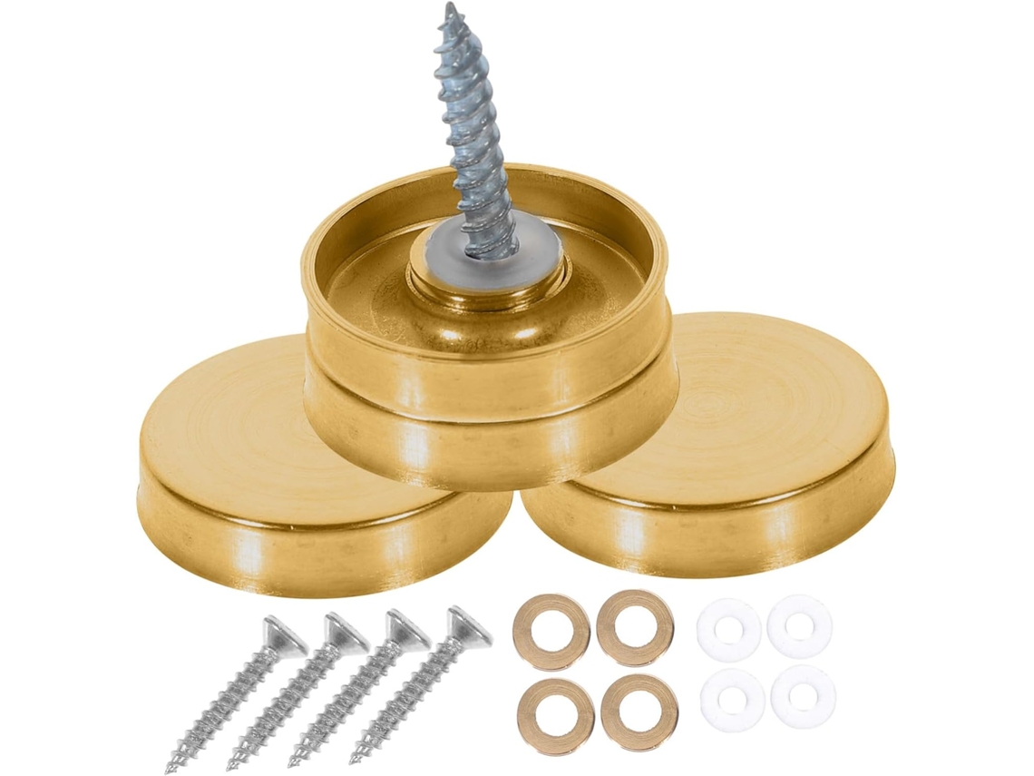 Nuobesty Conjunto De 20-tampas Parafuso Decorativas Em Aço Inoxidável Para Suportes Espelho Vidro E Fixação Placas