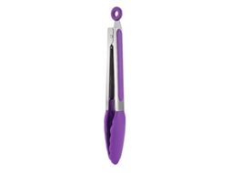 Lurelia Pinça Culinária Inox Silicone Rosa Antiderrapante Churrasco Forno