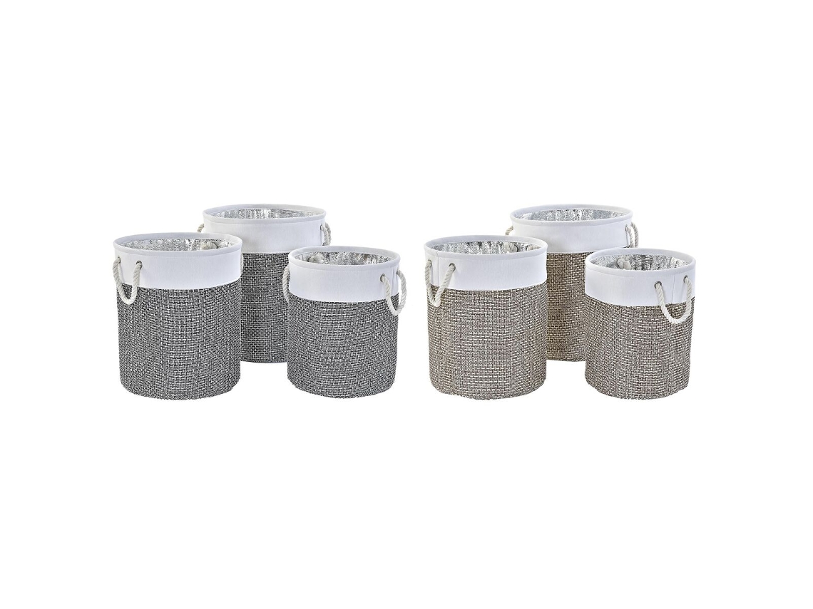 Jogo de Cestas DKD HOME DECOR Poliéster (2 Unidades) (40x40x49 cm)