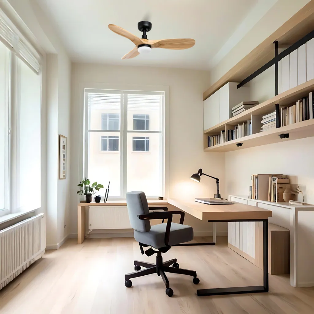 Rowind Ventilador Preto/carvalho Com Luz Ã˜90 Wifi Ventyly