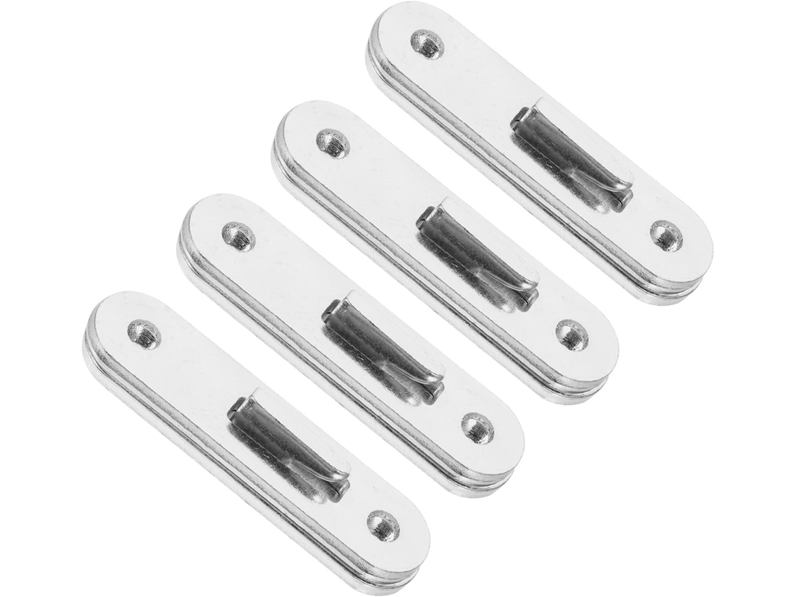 Conjunto de 4 Peças Placas Metal Redondas e Robustas para Trilhos Cama, Acessório Gancho Fácil CHABERLU
