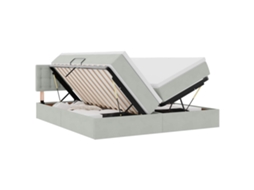 SYFAX™ Cama de Armazenamento Led com Colchão Cinzento claro