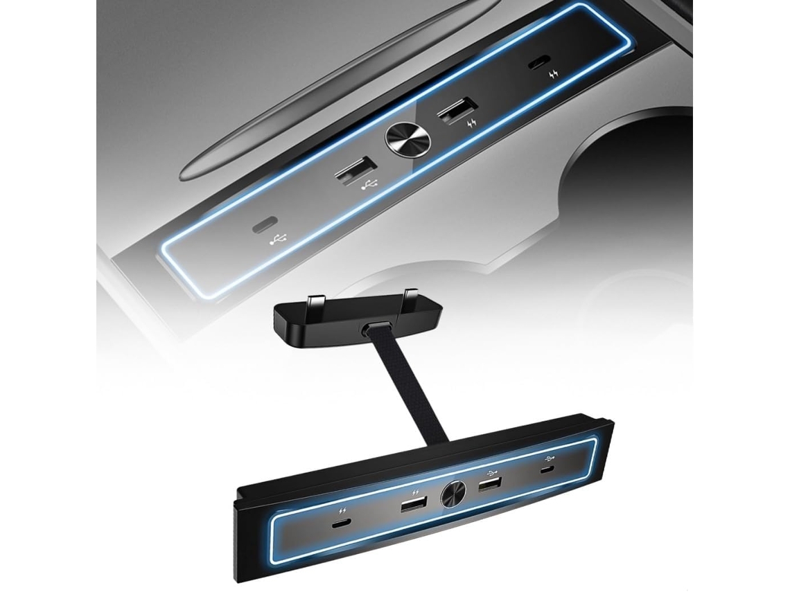 Hub Usb Para Tesla Model 3/y (2021-2023), Dock Multiportas Com 4