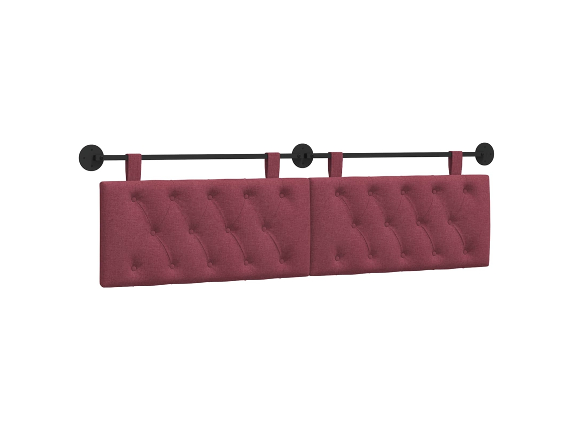 Conjunto 1 Cabeceira Suspensa Vidaxl Vermelho Tecido (170 X 55 X 7 Cm)