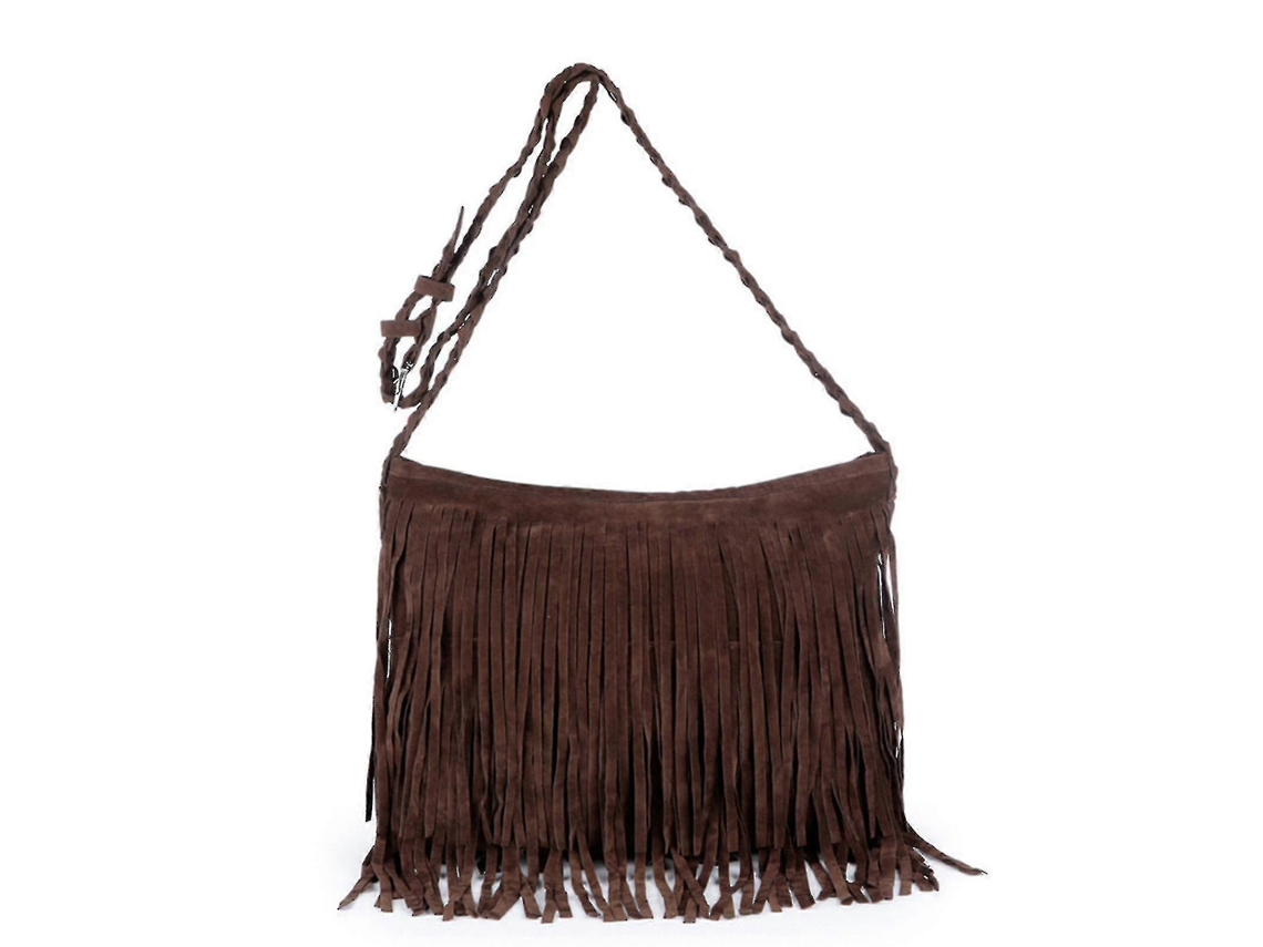 Mochila De Couro Feminina Étnica Macia Com Tira Tricot Ajustável Pu Mensageiro