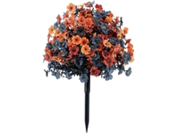 Estaca Flor Artificial Violeta Laranja Halloween Para Jardim Exterior