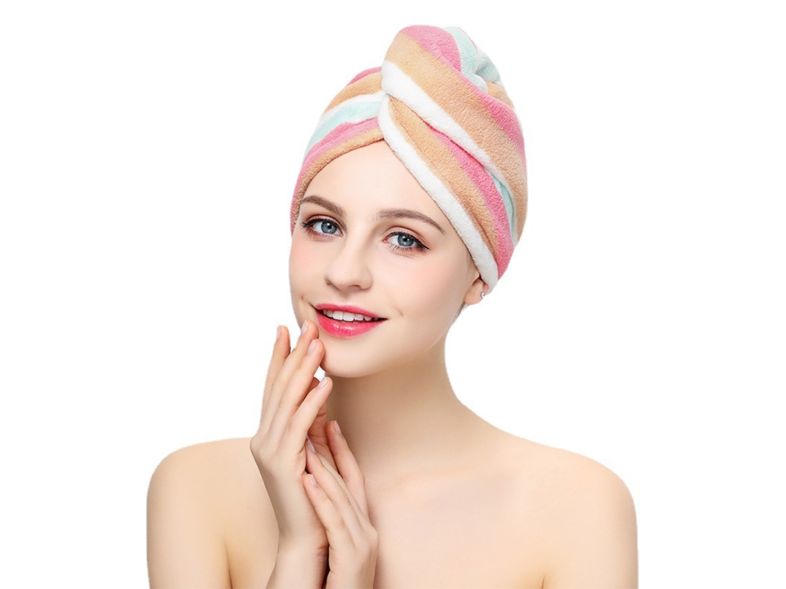 Toalhas De Secagem De Cabelo De Microfibra Glamour Sem Frizz, Secagem Rápida, Superabsorvente E Macia, Para Mulheres E Crianças (2 Peças)