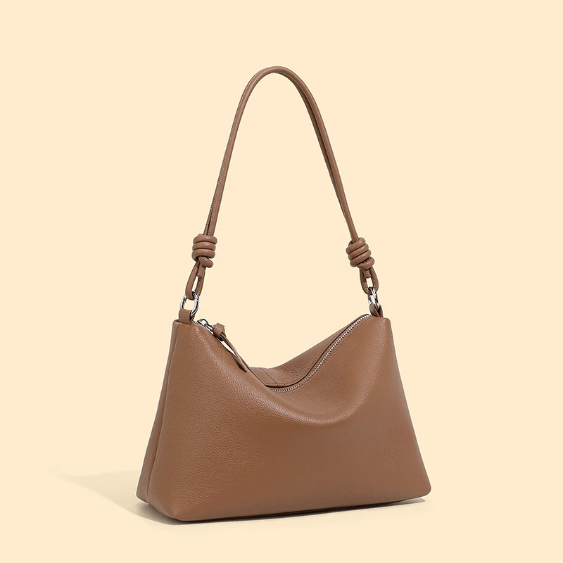 (2896-cáqui) Bolsa Feminina Em Couro Genuíno, Bolsa De Ombro Feminina De Luxo De Alta Qualidade, Bolsa Transversal Em Couro Bovino
