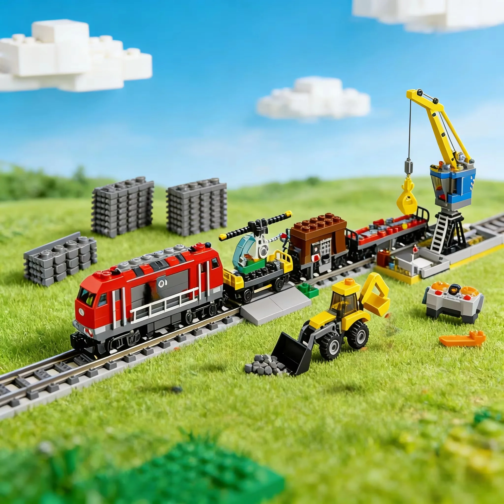Blocos De Montar Para Modelo De Trem De Carga Com Controle Remoto Da Creative City