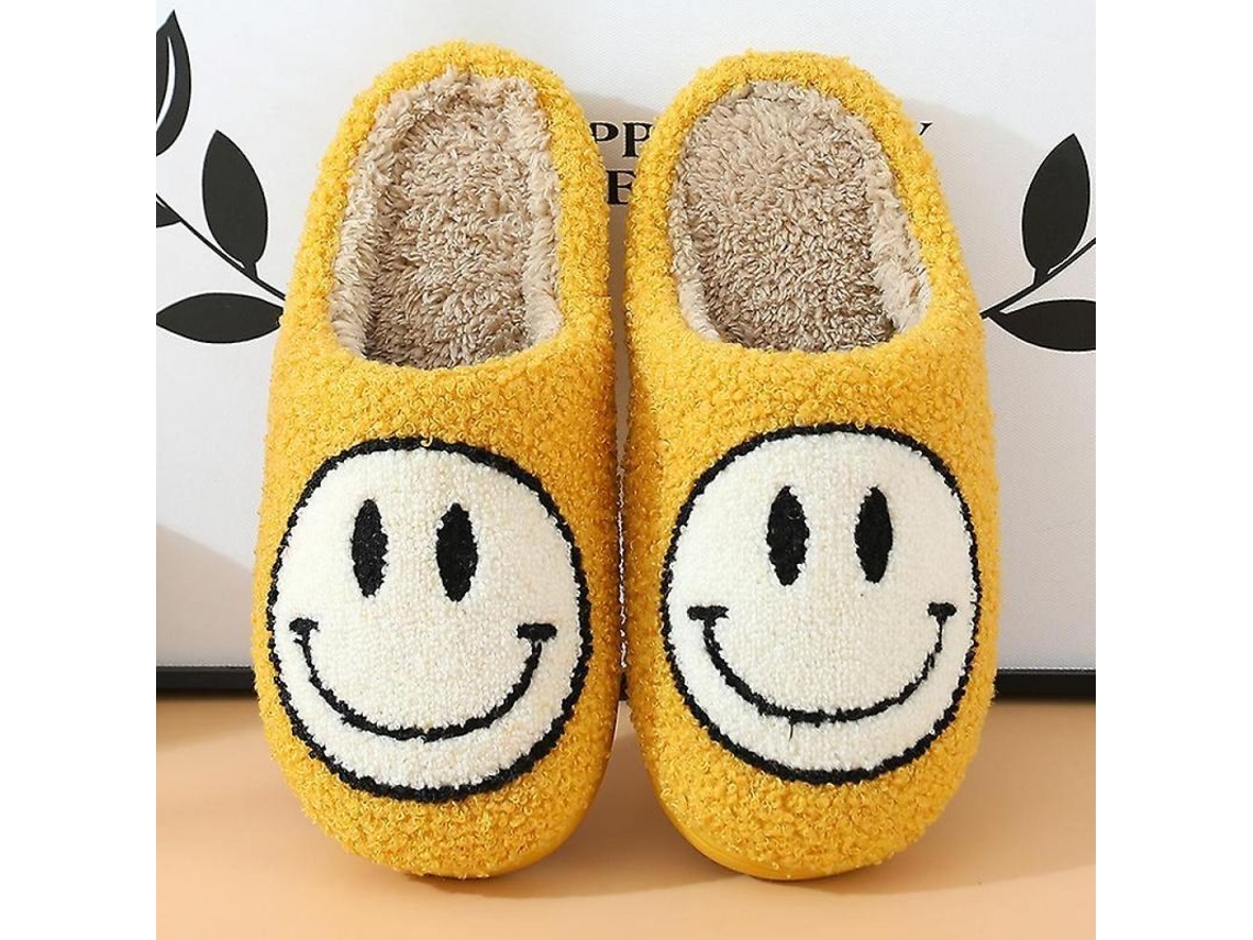 Pantuflas de Algodão com Carinhas Sorridentes Tamanhos 37 38 S/MARCA