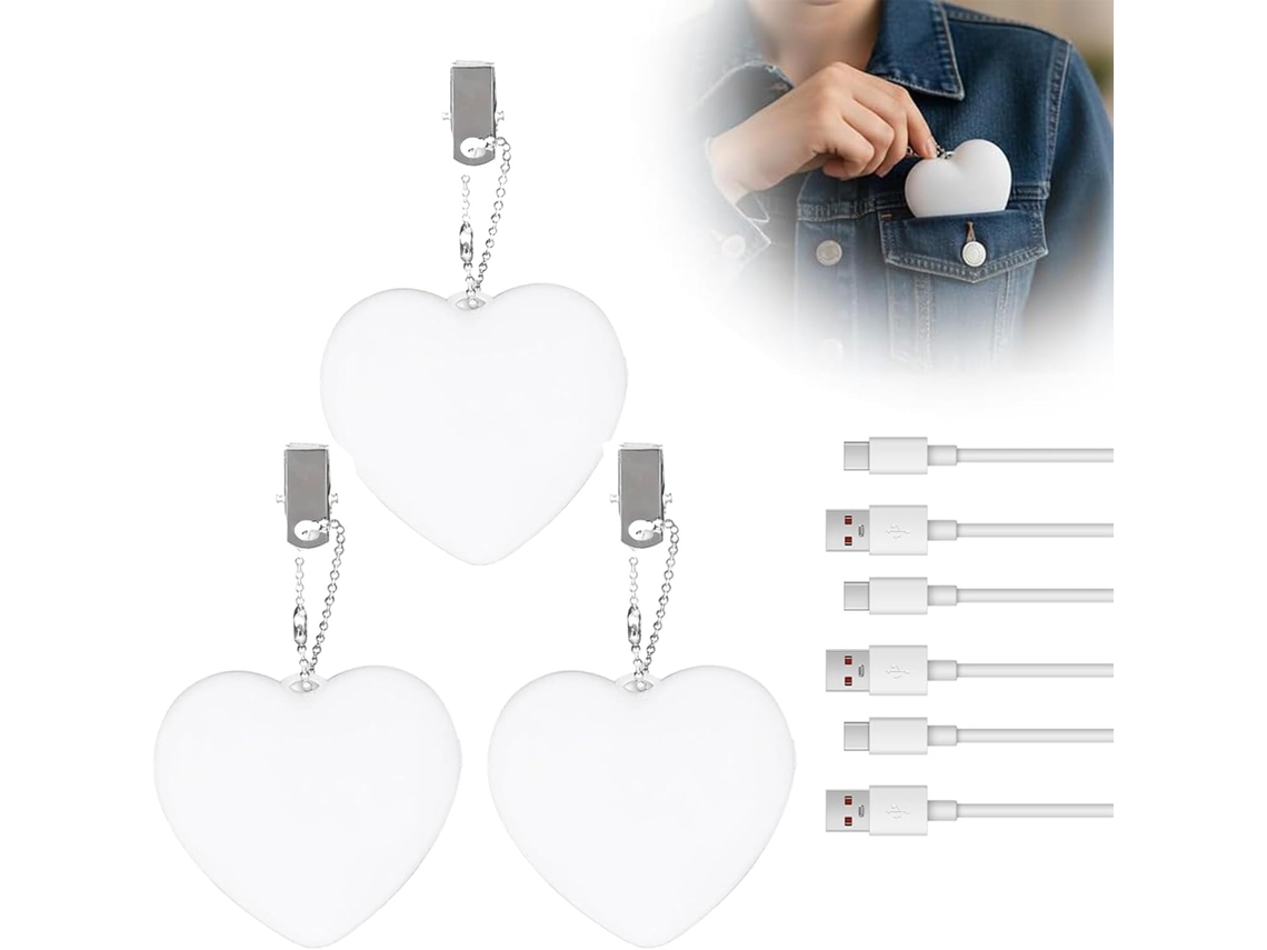 Conjunto De 3 Luzes Recarregáveis Para Bolsa, Com Sensor Automático
