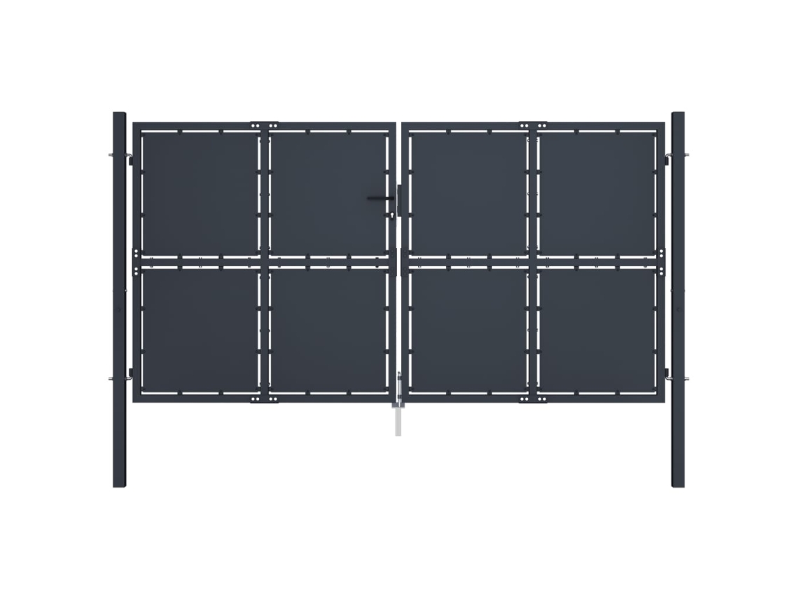vidaXL Portão de jardim 300x175 cm aço antracite