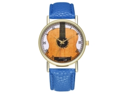 Relógio de pulso analógico de quartzo com mostrador redondo elegante (azul royal)