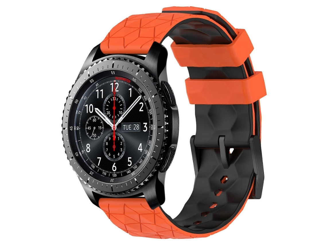Pulseira De Silicone Bicolor Com Estampa De Futebol Para Samsung Gear S3 Frontier 22mm