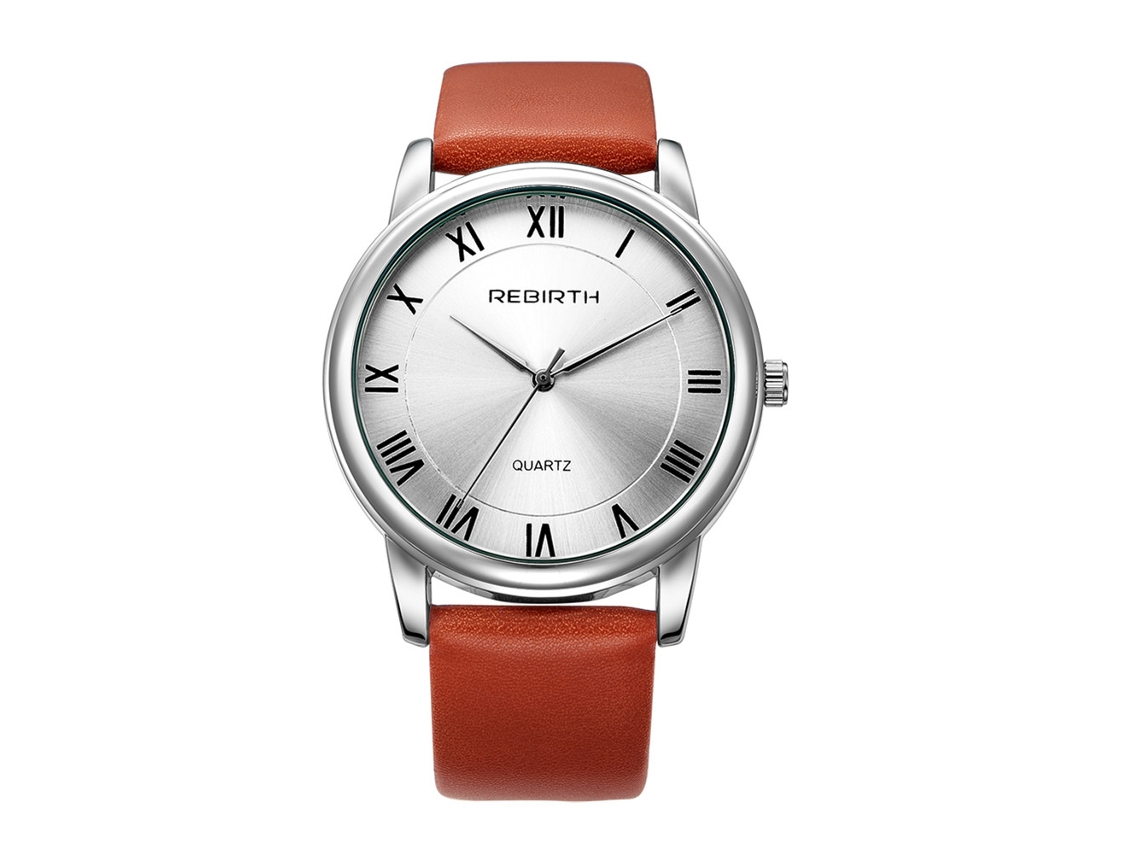 Reloj De Pulsera De Cuarzo Con Correa De Cuero Pu Rebirth Numerales Romanos Moda Rojo