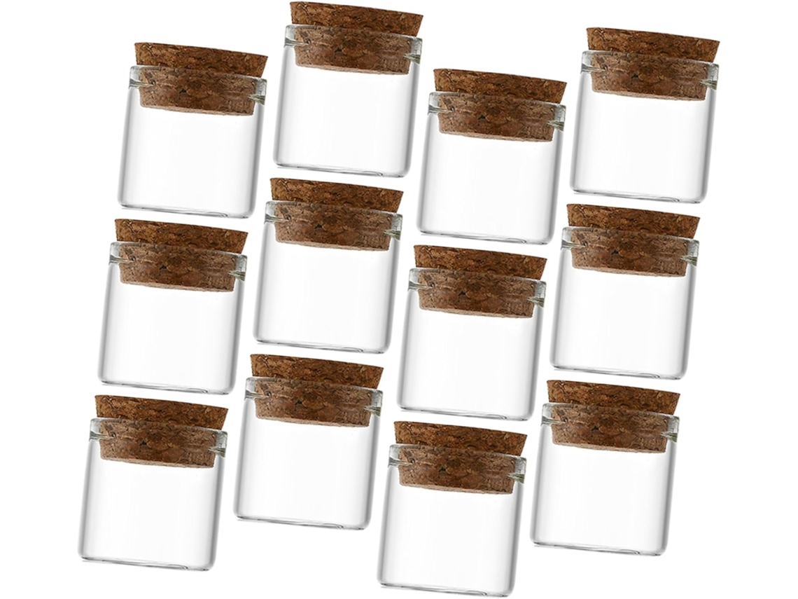 Conjunto De 12 Garrafas De Vidro Vazias Com Rolhas De Madeira, Garrafas Para Armazenamento.