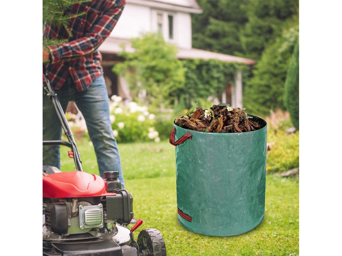 Saco Jardim 60l 500l Alças Multiuso Resíduos Jardim Doméstico Reutilizável Grande Capacidade Leve Dobrável MDUG