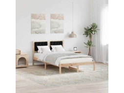 Vidaxl Estrutura da Cama Preto 120 X 200 Cm Madeira de Pinheiro Sólida