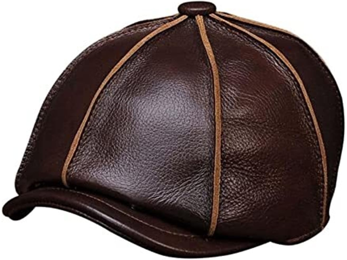 Casquette de Beisebol em Cuirable Hommes Chapeau Béret Rouge Marron, Taille Xl, Adaptado para SFUSHOS