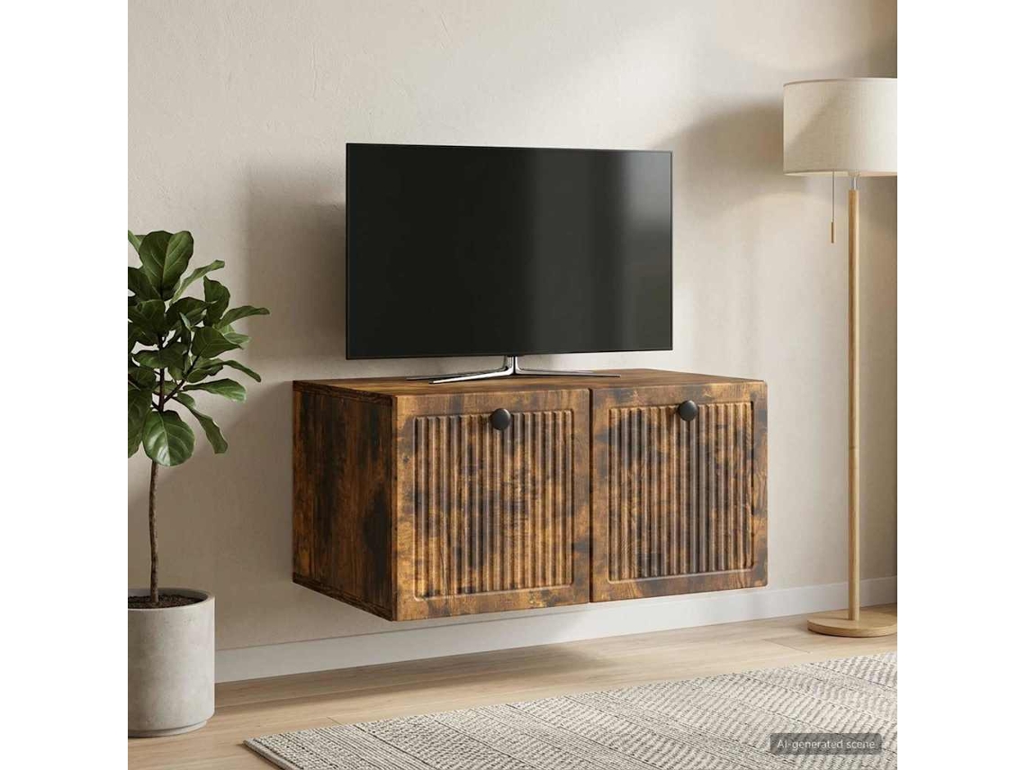 Vidaxl Gabinete De Tv De Parede Carvalho Fumado 59,5 X 41 X 30 Cm