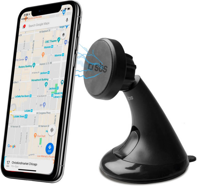 Suporte carro SBS magnético p/ Smartphone Preto